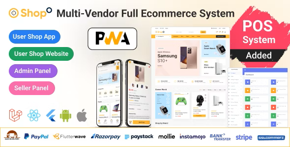 Shopo eCommerce - Multivendor eCommerce Flutter App with Admin Panel, Website & PWA